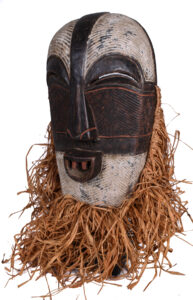 Female Mask - Raphia, Wood - Kifwebe - Songye - Congo DRC