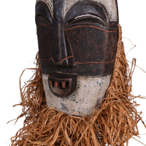 Female Mask - Raphia, Wood - Kifwebe - Songye - Congo DRC