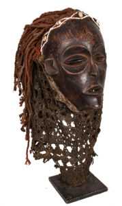 Mask - Beads, Cauris, Cloth, Wood - Mwana Pwo - Chokwe - DR Congo