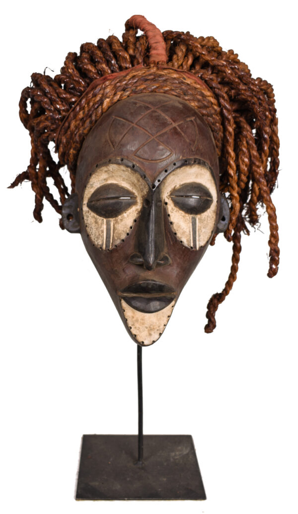Mask - Plant fibre, Wood - Mwana Pwo - Chokwe - DR Congo