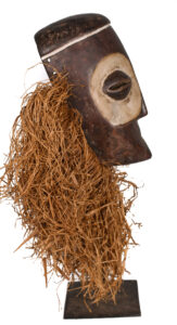 Face Mask - Raphia, Wood - Mbangani - Congo