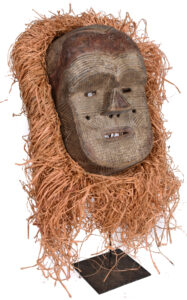 Mask - Raphia, Wood - Tetela - Congo