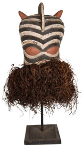 Helmet Mask - Raphia, Wood - Kifwebe - Songye - Congo