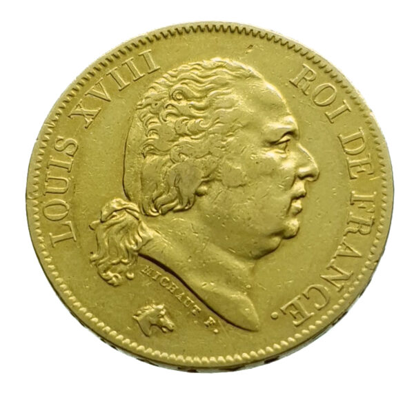 France 40 Francs 1817-A Louis XVIII - Gold Very Fine
