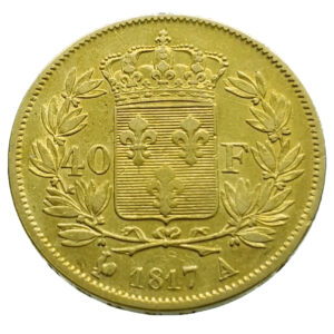 France 40 Francs 1817-A Louis XVIII - Gold Very Fine
