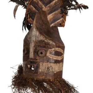 Mwadi Mask - Feathers, Raphia, Wood - Tetela - DR Congo
