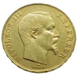 France 50 Francs 1859-BB (Strasbourg) Napoleon III - Gold Extremely Fine