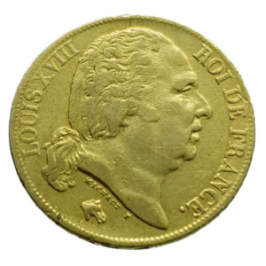 France 20 Francs 1818-A Louis XVIII - Gold Very Fine+