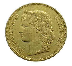Switzerland 20 Francs 1895 Helvetia - Gold Very Fine+