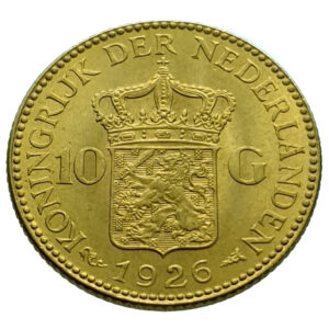 Nederland 10 Gulden 1926 Wilhelmina - Gold UNC (Uncirculated)