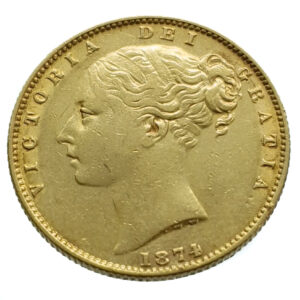 Australia Sovereign 1874-M Victoria - Gold VF / Extremely Fine