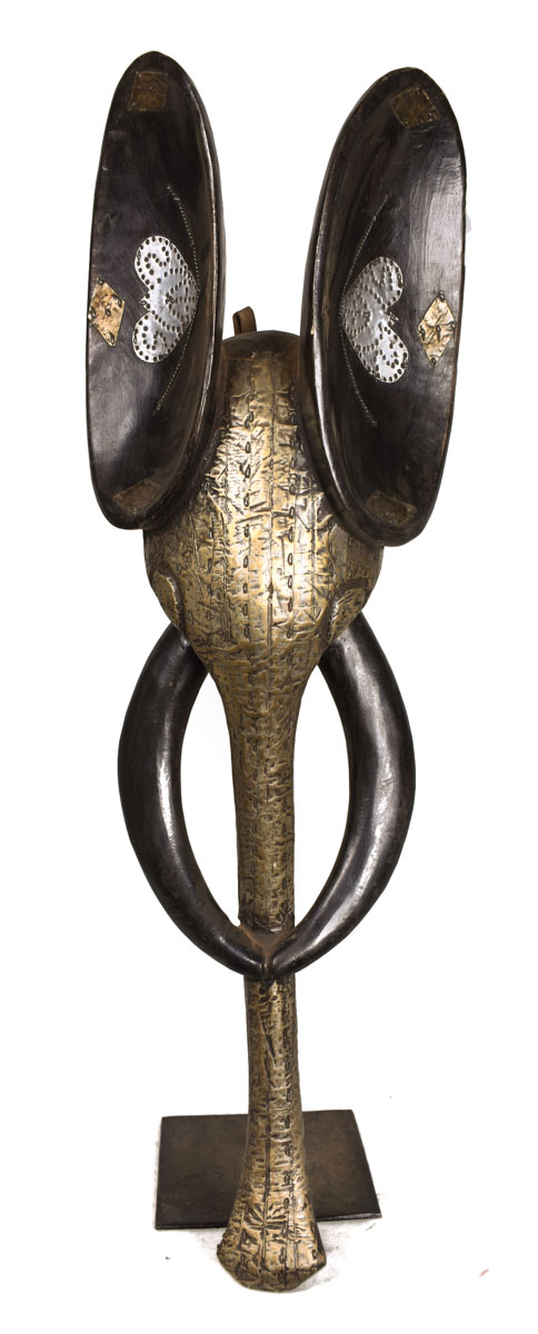 Elephant Mask - Wood, Metal - Bamileke - Cameroon