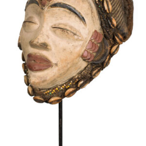 Mask - Beads, Cauris, Wood - Punu - Gabon