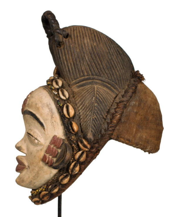 Mask - Beads, Cauris, Wood - Punu - Gabon