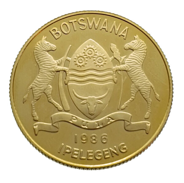 Botswana 5 Pula 1986 Wildlife - Gold Proof