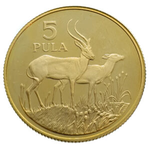 Botswana 5 Pula 1986 Wildlife - Gold Proof