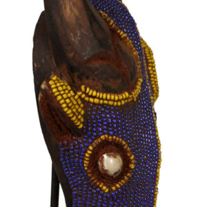 Buffalo mask - Beads, Wood - Bamileke - Cameroon
