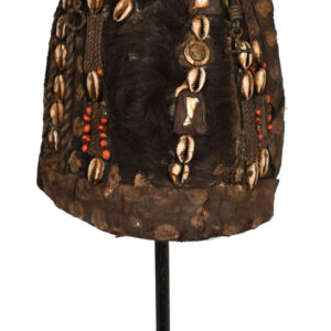 Headdress - Beads, Cauris, Plant fibre, Textile - Bwami - Lega - Congo DRC