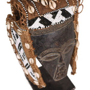 Lele Mask - Beads, Cauris, Plant fibre, Wood - KUBA - DR Congo