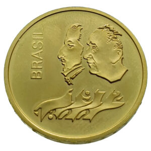 Brazil 300 Cruzeiros 1972 150th Anniversary of Independence - Gold UNC (Uncirculated)
