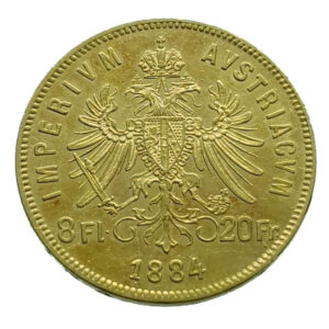Austria 20 Francs / 8 Forint 1884 Franz Joseph I - Gold Extremely Fine