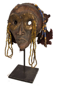Mask - Beads, Metal, Wood - Dan - Ivory Coast
