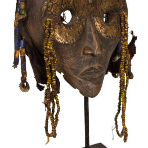 Mask - Beads, Metal, Wood - Dan - Ivory Coast
