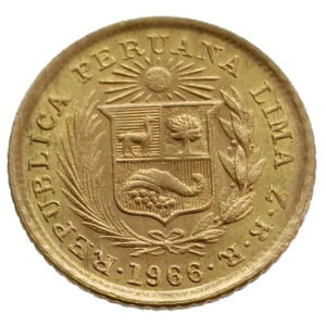 Peru 1/5 Libra 1966 Gold UNC (Uncirculated)