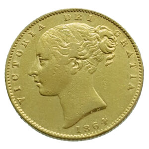 United Kingdom Sovereign 1864 Victoria - Shield - Gold VF / Extremely Fine