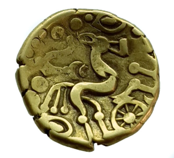 Celtic Gallo-Belgic AV Stater c.50-55 BC AMBIANI - Gold Very Fine+