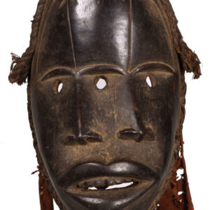 Double Face Mask - Wood, Textile, Rope - Dan - Ivory Coast