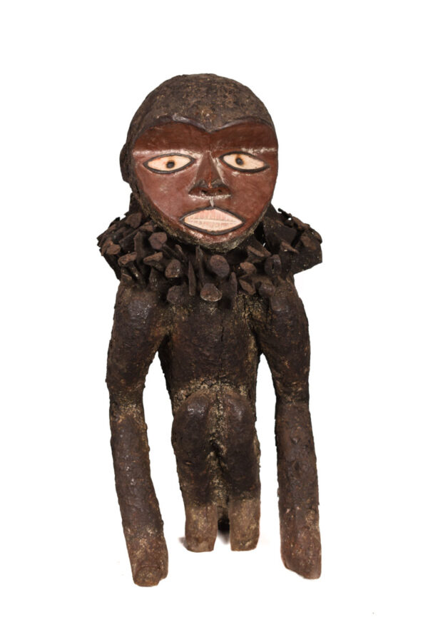 Monkey Figure - Metal, Nail, Wood - Nkisi Nkondi - Bakongo - Congo DRC