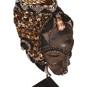 Mask - Beads, Cauris, Plant fibre, Wood - Ngaady A Waash Bushoong - Kuba - Congo