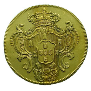 Brazil 6400 Reis 1780-R Maria I & Pedro III - gold