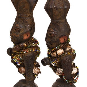 Ibeji Twins - Glass beads, Wood, Bell - Yoruba - Nigeria