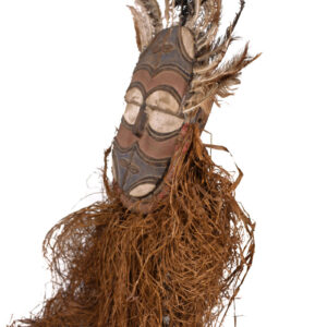 Kidumu Mask - Wood - Feathers - Raphia - Teke - DR Congo