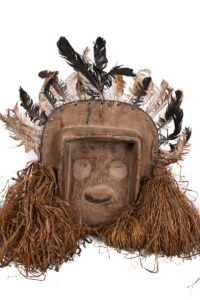 Kidumu Mask - Wood - Feathers - Raphia - Teke - DR Congo