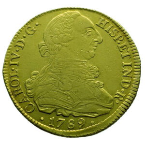 Colombia 8 Escudos 1789 - Carlos IV - Gold Extremely Fine