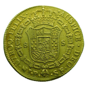 Colombia 8 Escudos 1789 - Carlos IV - Gold Extremely Fine