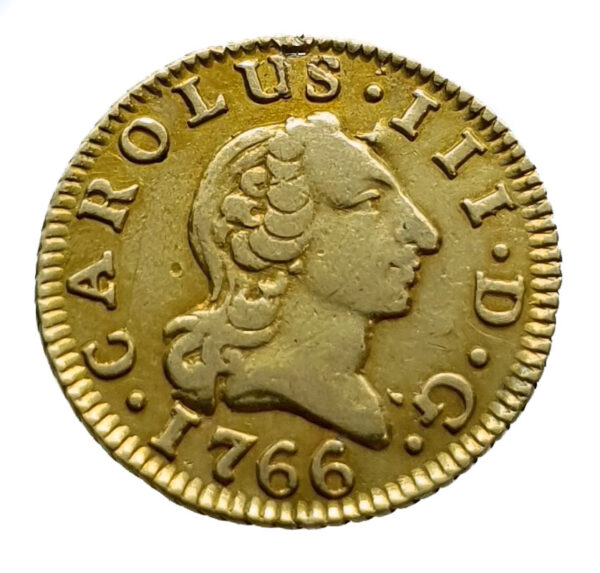Spain 1/2 Escudo 1766-M Madrid - Carlos III - Gold Extremely Fine