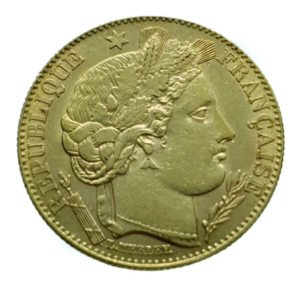 France 10 Francs 1895-A Ceres - Gold Extremely Fine