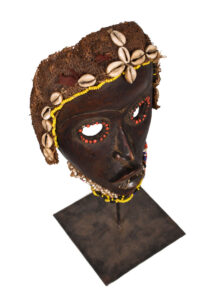 Deangle Mask - Wood, Cauris, Beads - Dan - Ivory Coast