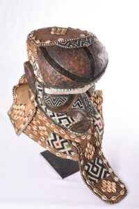 Royal Mask - Beads, Copper, Cauri, Wood - Bwoom - Kuba - DR Congo
