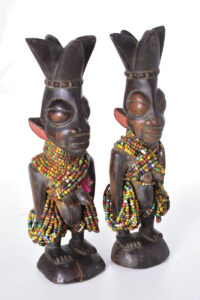 Ibeji Twins - Glass beads, Wood - Yoruba - Nigeria