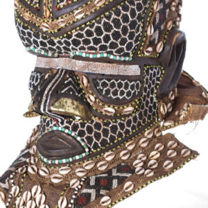 Royal Mask - Beads, Cauri, Wood - Bwoom - Kuba - DR Congo