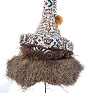 Mukyeem mask - Beads, Cauris, Plant fibre, Raphia, Wood - Kuba - DR Congo