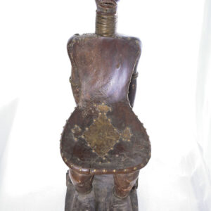 Stool - Wood, Brass, Nail - Songye - DR Congo
