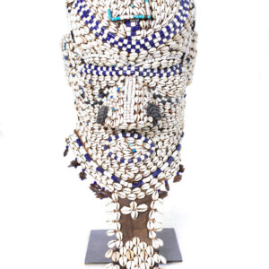 Royal Mask - Beads, Cauri, Wood - Bwoom - Kuba - DR Congo