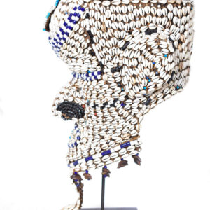 Royal Mask - Beads, Cauri, Wood - Bwoom - Kuba - DR Congo