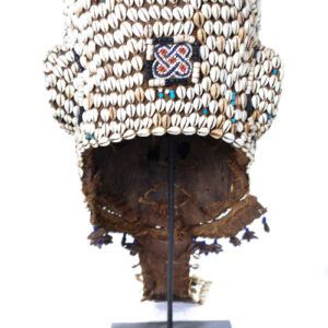 Royal Mask - Beads, Cauri, Wood - Bwoom - Kuba - DR Congo